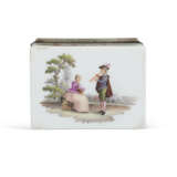 A MEISSEN PORCELAIN SILVER-MOUNTED RECTANGULAR SNUFF-BOX AND COVER - Foto 5