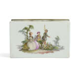 A SILVER-GILT-MOUNTED MEISSEN PORCELAIN RECTANGULAR SNUFF-BOX AND COVER - фото 4