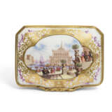 A GILT-METAL-MOUNTED MEISSEN PORCELAIN SHAPED-RECTANGULAR SNUFF-BOX AND COVER - фото 6