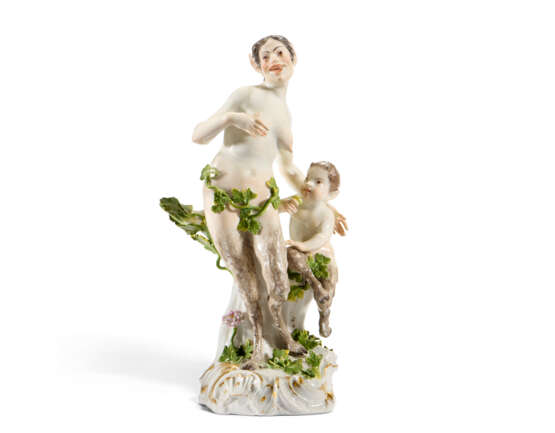 A MEISSEN PORCELAIN GROUP OF A FEMALE SATYR - Foto 1