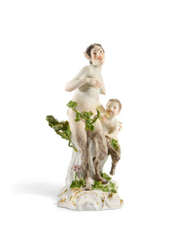 A MEISSEN PORCELAIN GROUP OF A FEMALE SATYR - фото 2