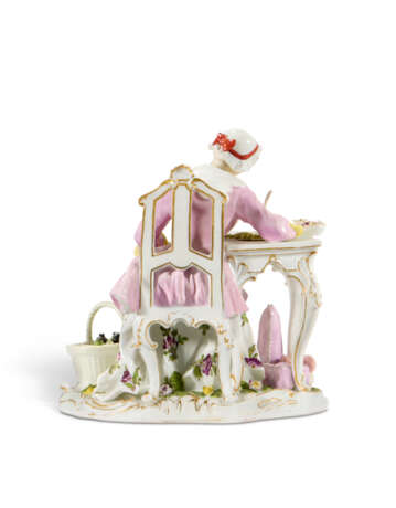 A MEISSEN PORCELAIN FIGURE OF THE GOOD HOUSEWIFE - photo 4