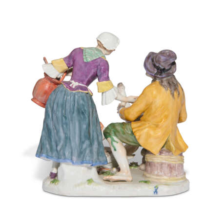 A MEISSEN PORCELAIN GROUP OF A GOOSE GIRL AND BOY - Foto 2