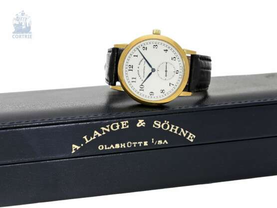 Armbanduhr: hochfeine Herrenuhr A. Lange & Söhne Glashütte, Modell LANGE 1815 Ref.206.021 mit Box und Papieren von 1998 - photo 1