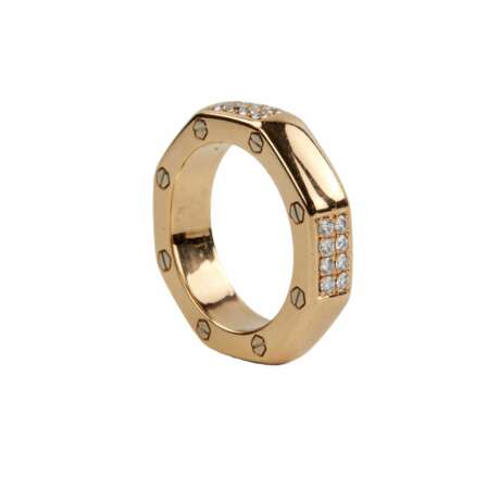 Ring in 18K gold with diamonds. Diamonds 21th century - photo 3