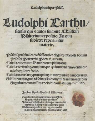 Ludolphus Carthunensis (de Saxonia). - Foto 1