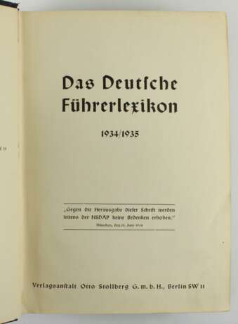 Das Deutsche Führerlexikon, - Foto 5