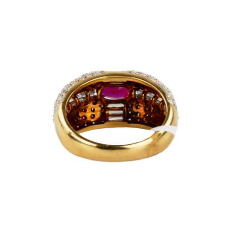 Gold ring with ruby and diamonds. Ruby 21th century - photo 5