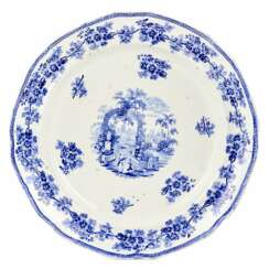 Large, faience dish from the Gardner factory, mid-19th century. 