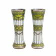 A pair of vases-buds of gilded silver and guilloche enamel, early 20th century. - One click purchase