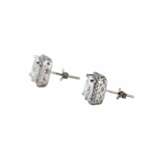 Boucles d`oreilles en argent avec pierres Swarovski blanches. Silber 925 20th century - Foto 1