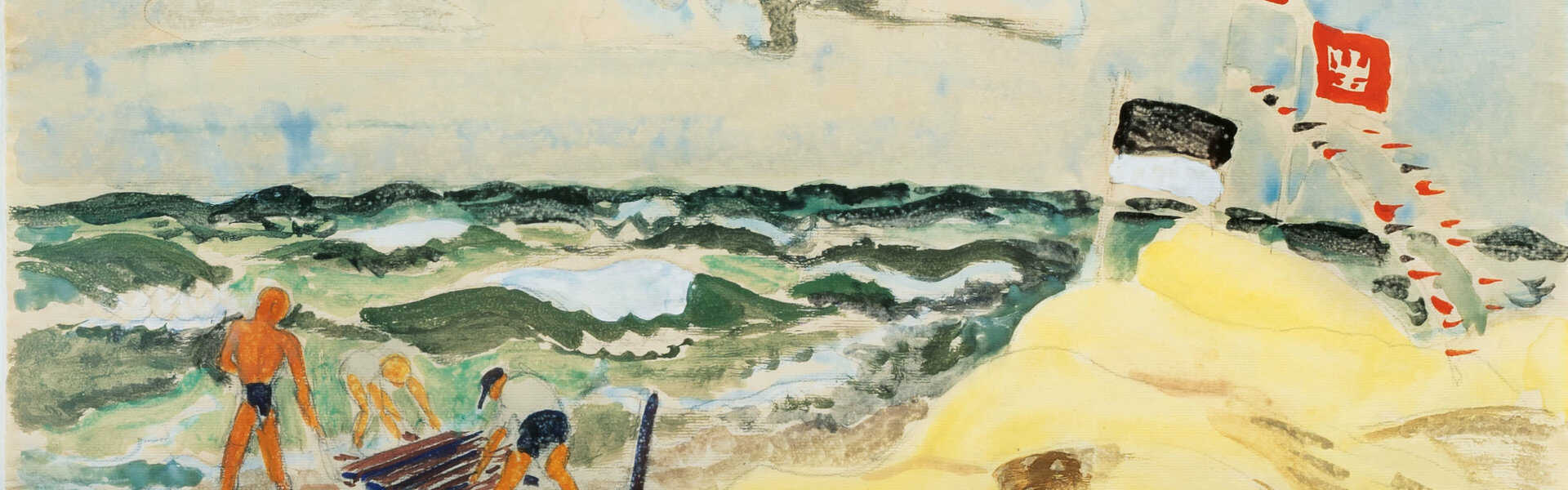 Erich Heckel (Döbeln 1883 - Radolfzell/Bodensee 1970). Nordseestrand.