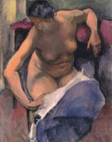 Franz Nölken (Hamburg 1884 - La Capelle 1918). Sitzender Akt.