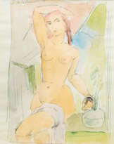 Dorothea Maetzel-Johannsen (Lensahn 1886 - Hamburg 1930). Sitzender weiblicher Akt.