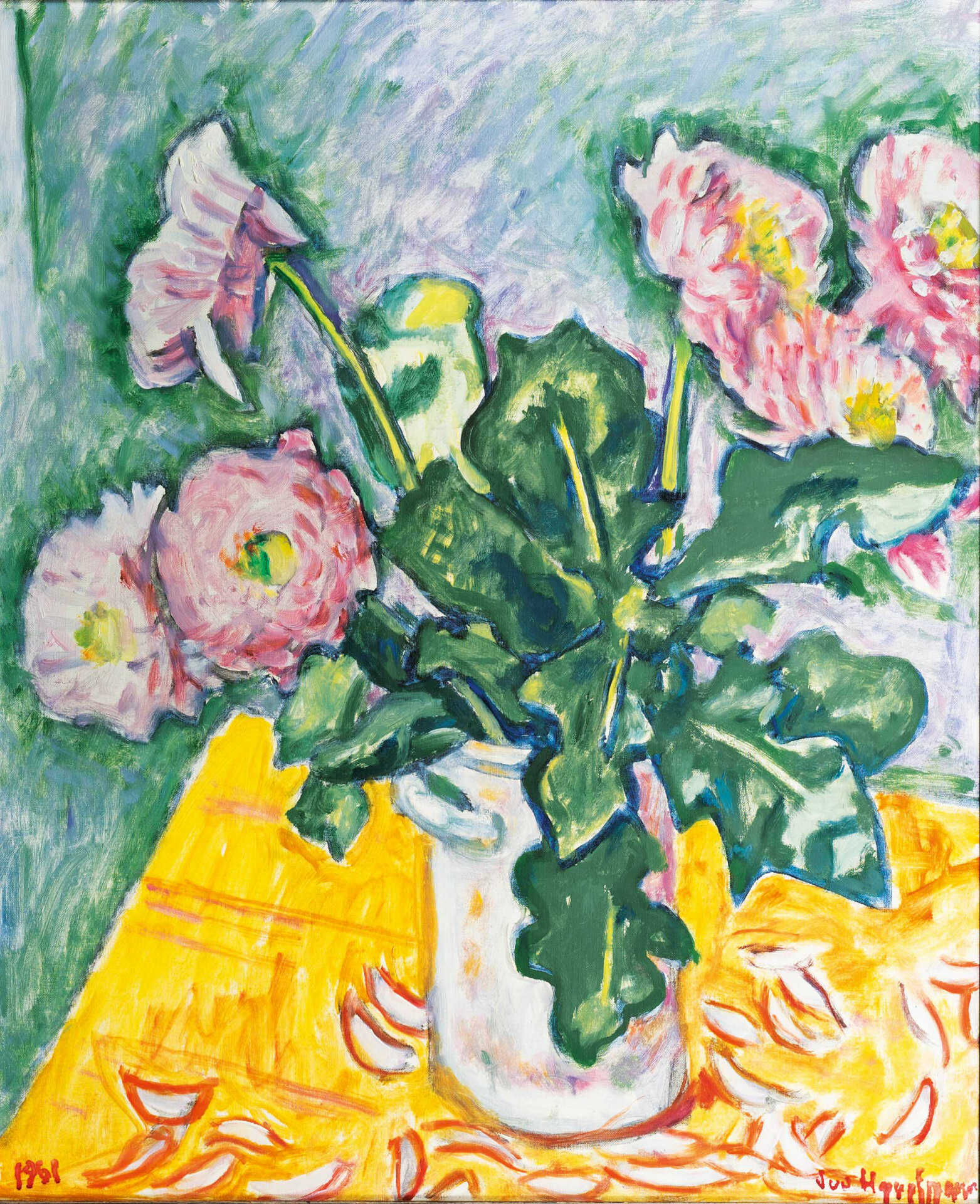 Ivo Hauptmann (Erkner 1886 - Hamburg 1973). Blumen in weißer Vase.