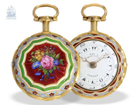 Taschenuhr: extrem seltene und museale Gold/Emaille-Damentaschenuhr für den osmanischen Markt, Ray & Montague London, um 1818 - фото 1