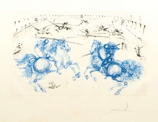 Salvador Dalí (Figueres 1904 - Figueres 1989). Combat de Cavaliers. - Foto 1