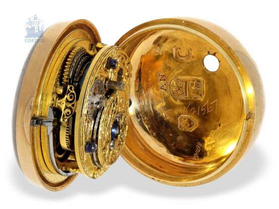 Taschenuhr: extrem seltene und museale Gold/Emaille-Damentaschenuhr für den osmanischen Markt, Ray & Montague London, um 1818 - photo 4