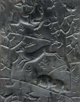 Richard Kuöhl (Meißen 1880 - Rohlfshagen 1961). Wandrelief 'Die Jagd I'.