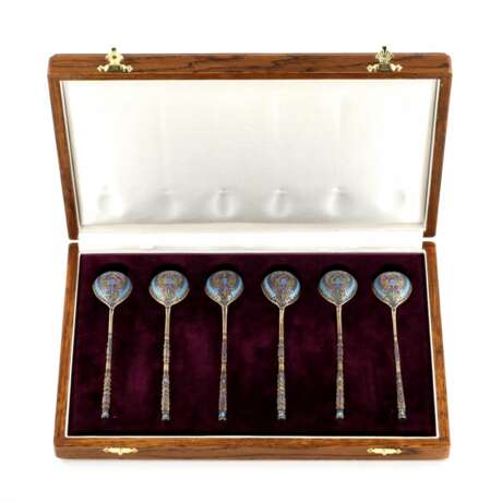 A set of Grachev`s teaspoons in their own case. Silver 88 Late 19th century - photo 1