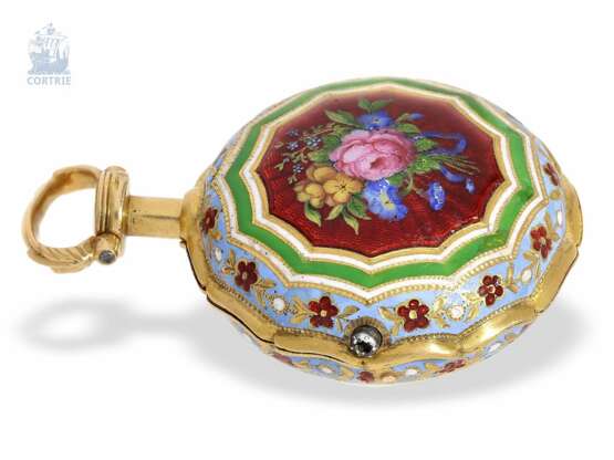 Taschenuhr: extrem seltene und museale Gold/Emaille-Damentaschenuhr für den osmanischen Markt, Ray & Montague London, um 1818 - photo 7