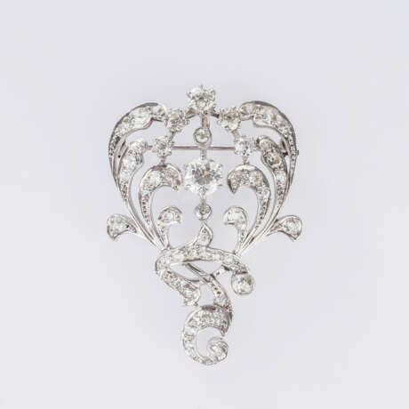 Jugendstil Diamant-Brosche. - photo 1