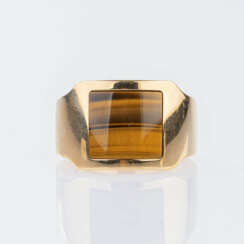 Cartier. Herren-Ring 'Santos Tigerauge'.