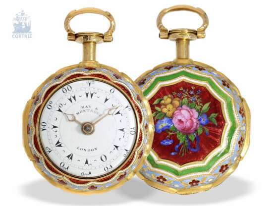Taschenuhr: extrem seltene und museale Gold/Emaille-Damentaschenuhr für den osmanischen Markt, Ray & Montague London, um 1818 - photo 8