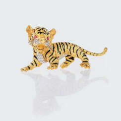 Gold-Brosche 'Petit Tigre'.