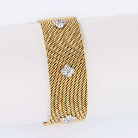 Milanaise Gold-Armband mit Brillant-Besatz. - photo 2