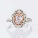 Diamant-Ring mit seltenem Fancy Pink Diamant. - photo 1