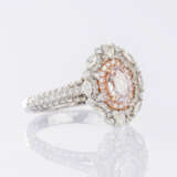 Diamant-Ring mit seltenem Fancy Pink Diamant. - Foto 3