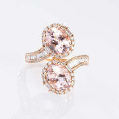 'Toi-et-Moi' Ring mit Morganit-Diamant-Besatz.