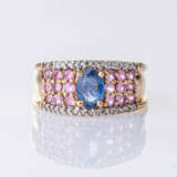 Saphir-Diamant Ring mit Pink-Saphiren. - photo 1