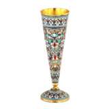 Silver cloisonne enamel champagne glass. Vasily Agafonov. Silver 84 Cloisonné enamel Neo-Russian Late 19th century - photo 1