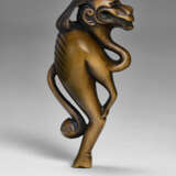 A CARVED WOOD NETSUKE OF A RAIN DRAGON - photo 5