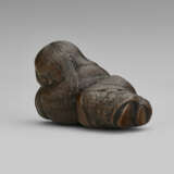 A CARVED WOOD NETSUKE OF A SHOJO - photo 3