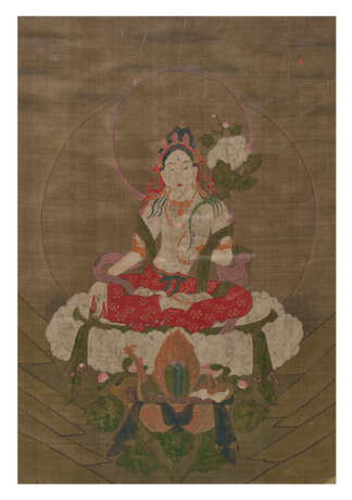 A SILK PAINTING OF WHITE TARA - photo 1