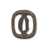 A BRASS-INLAID TSUBA WITH ARABESQUE - фото 2