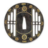 A BRASS-INLAID IRON TSUBA - фото 2