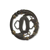 A GOLD-INLAID IRON TSUBA WITH DRAGON SPEAR - photo 2