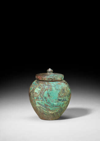 A SMALL BRONZE JAR AND COVER - photo 1