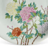 A LARGE FAMILLE ROSE DISH WITH PEONIES - photo 2