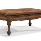 A CYPRESS AND BURL-INLAID FOLDING LEG KANG TABLE - photo 1