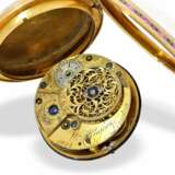 Taschenuhr: hochfeine Gold/Emaille-Spindeluhr, William Hughes London No.4244, bedeutender Londoner Uhrmacher, tätig von 1766-1794 - Foto 2