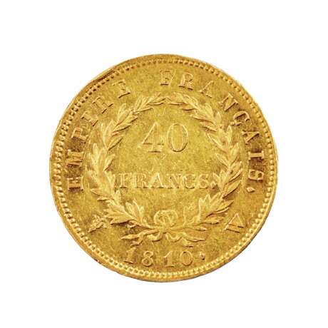 Pi&egrave;ce d`or de 40 francs de 1810. Gold Early 19th century - Foto 2