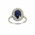 Gold ring with sapphire and diamonds. - One click purchase