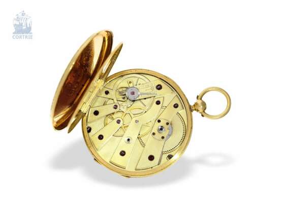 Taschenuhr: exquisite, super flache Gold/Emaille-Taschenuhr Vacheron Geneve, um 1835, eine der frühesten Uhren der Firma No.686 - photo 4