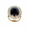 Gold, platinum ring with sapphire and diamonds. - One click purchase