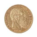 Pi&egrave;ce d`or de 20 francs Leopold II Roi de Belgique. 1874 Gold 19th century - Foto 2